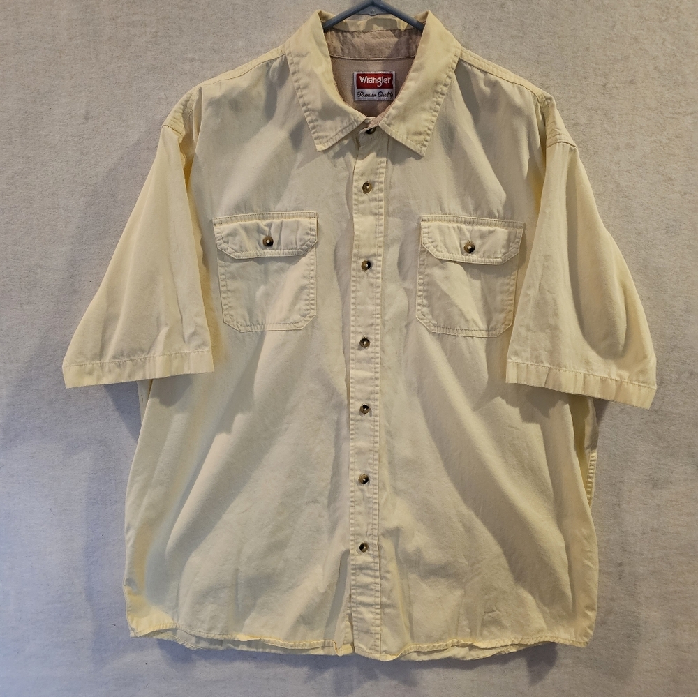 Wrangler Men's Yellow Short Sleeve Shirt Size XL